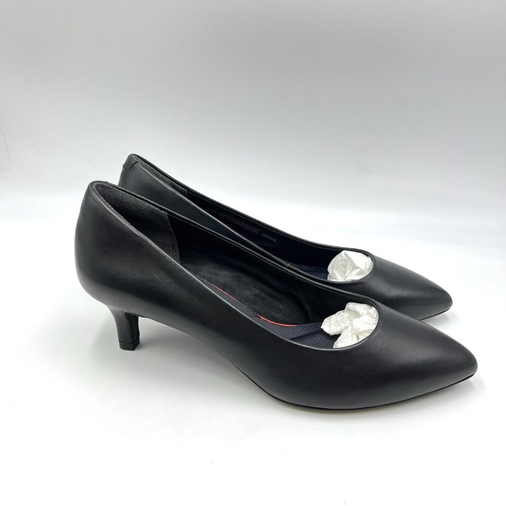 8N 8 NARROW WIDTH Rockport Total Motion Kalila Black Leather Pumps Heels Shoes‎